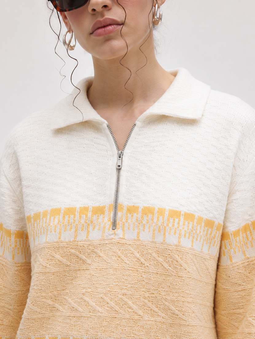 Women Self Design Long Sleeve Pullover - 22701547 -  Standard Image - 1