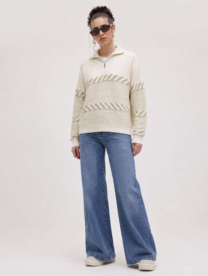 Women Self Design Long Sleeve Pullover - 22701551 -  Standard Image - 4
