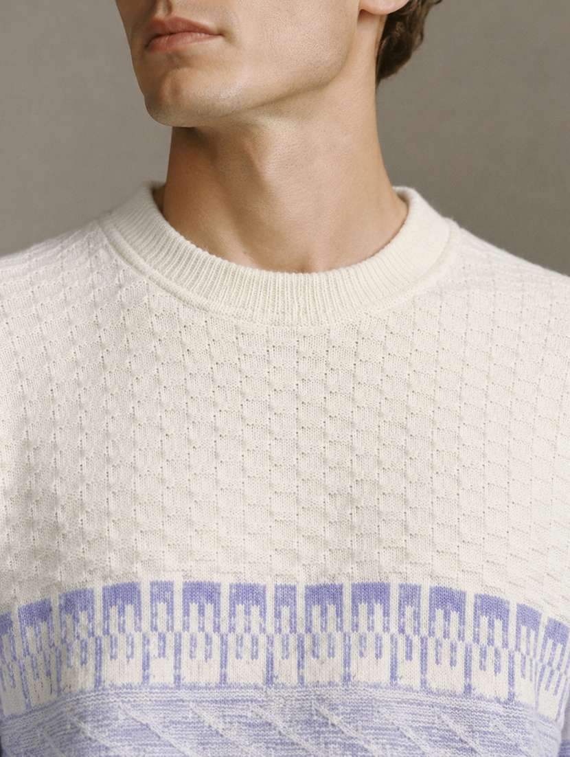 Men Self Design Long Sleeve Regular Fit Pullover - 22701568 -  Standard Image - 1