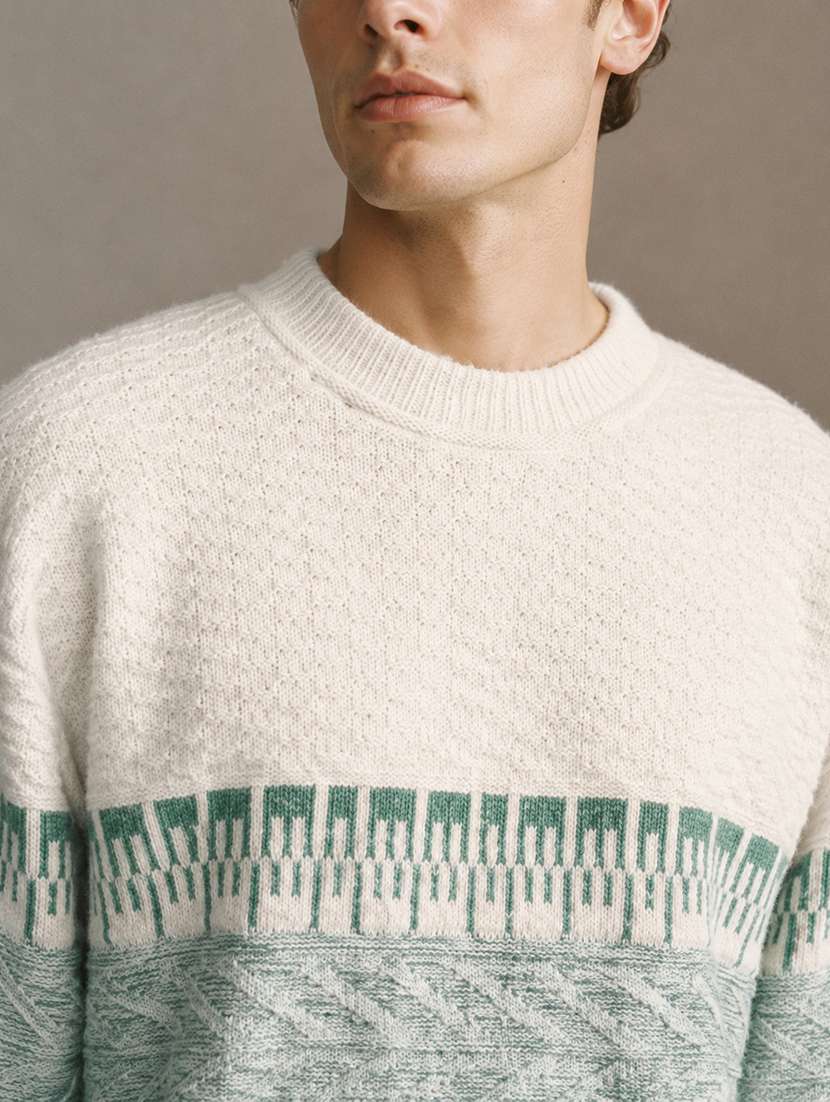 Men Self Design Long Sleeve Regular Fit Pullover - 22701569 -  Standard Image - 1