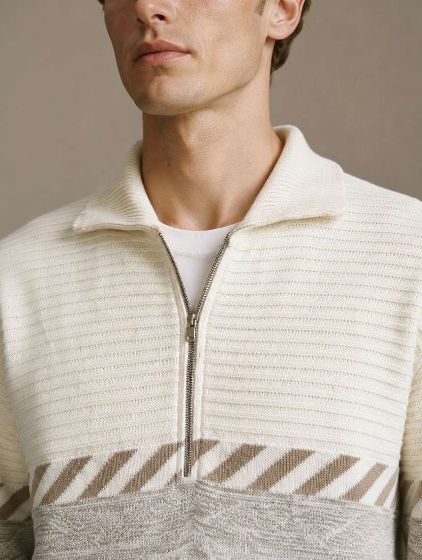 Men Self Design Long Sleeve Regular Fit Pullover - 22701580 -  Standard Image - 1