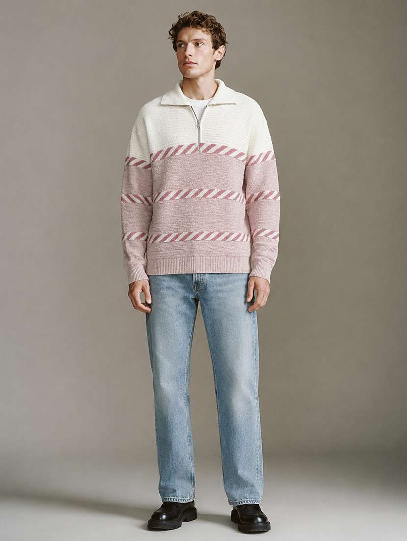 Men Self Design Long Sleeve Regular Fit Pullover - 22701581 -  Standard Image - 4