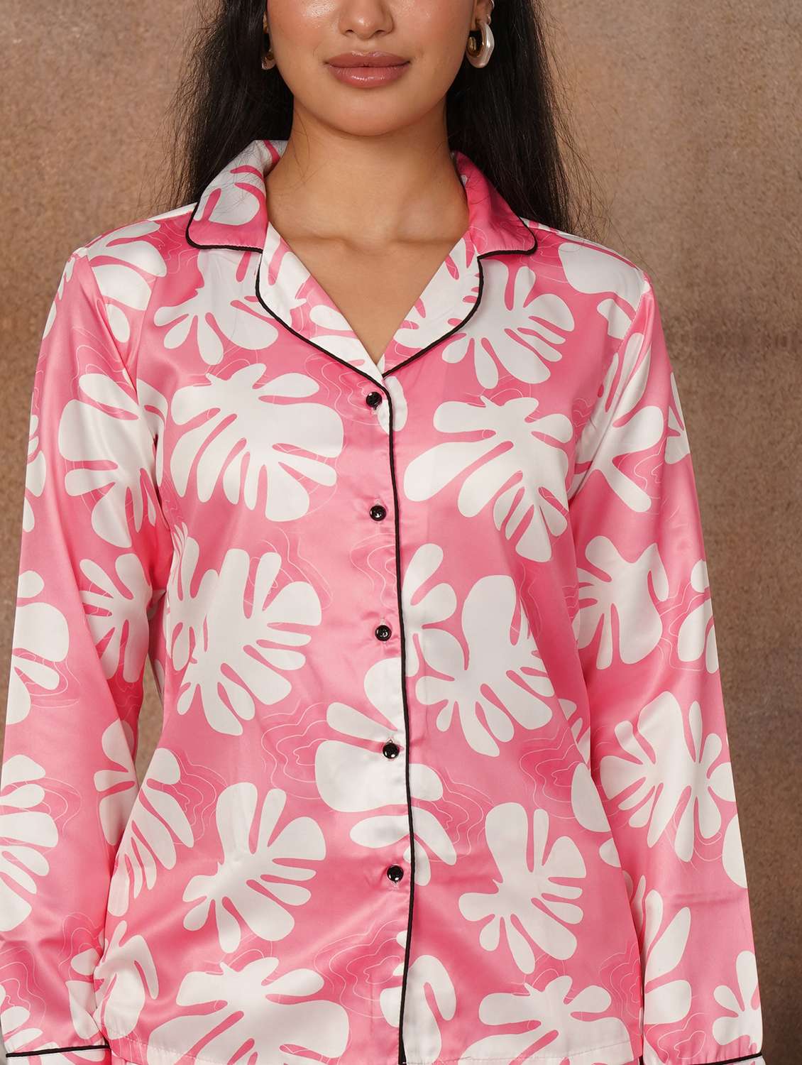 Women Printed Long Sleeves Nightwear Set - 22702475 -  Standard Image - 1