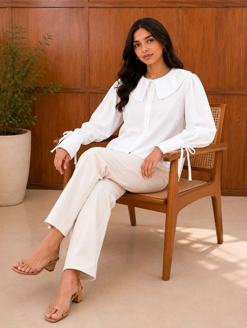 Women Solid Long Sleeves Regular Shirt - 22702488 -  Standard Image - 4