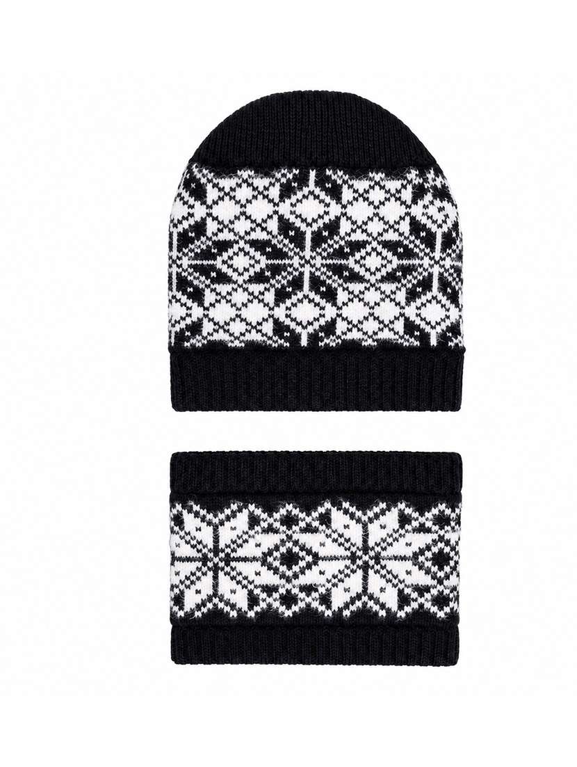 Women Self Design Winter Beanie And Matching Neck Warmer Set - 22702574 -  Standard Image - 1