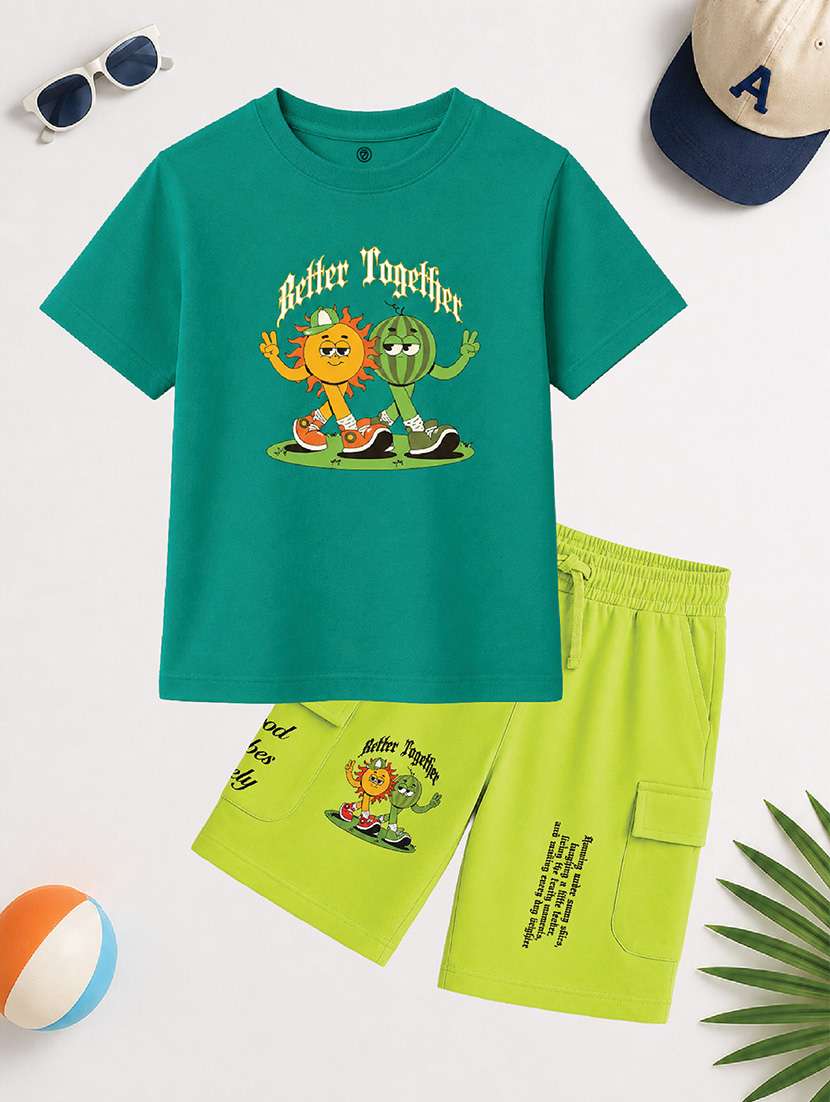 Boys Printed T-shirt & Shorts Casual Wear Set - 22702758 -  Standard Image - 1