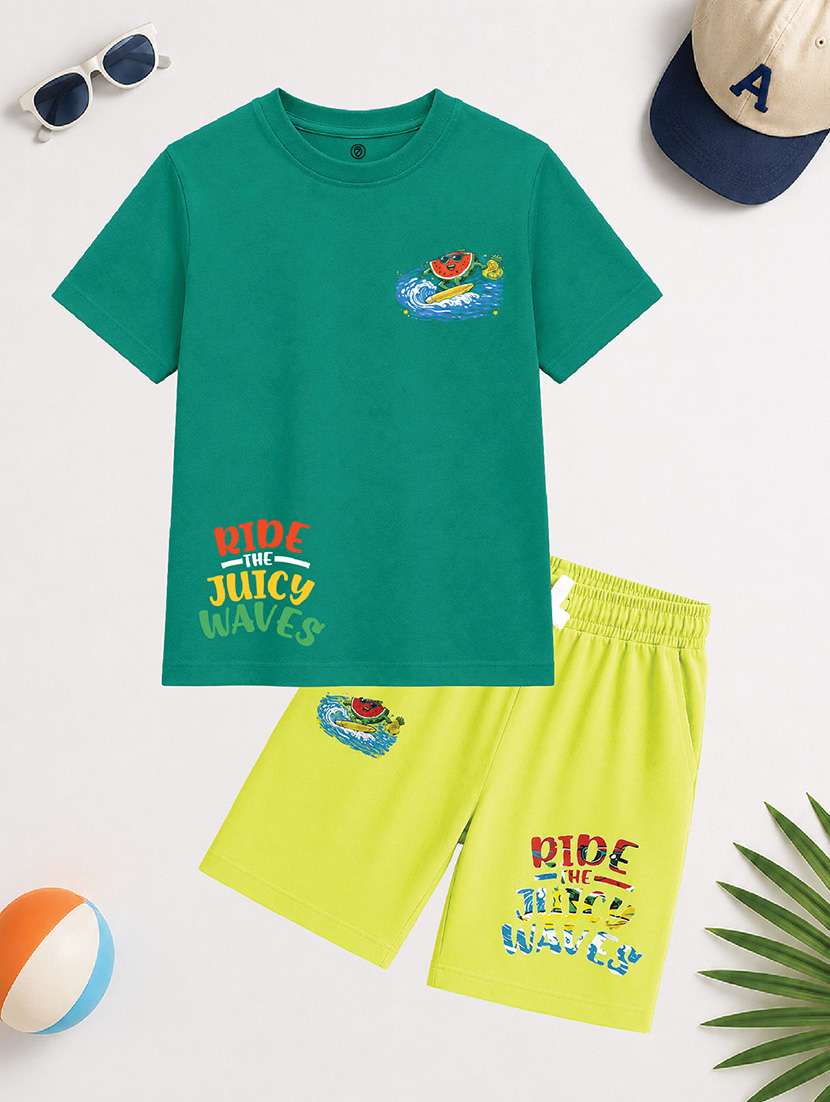 Boys Printed T-shirt & Shorts Casual Wear Set - 22702771 -  Standard Image - 1