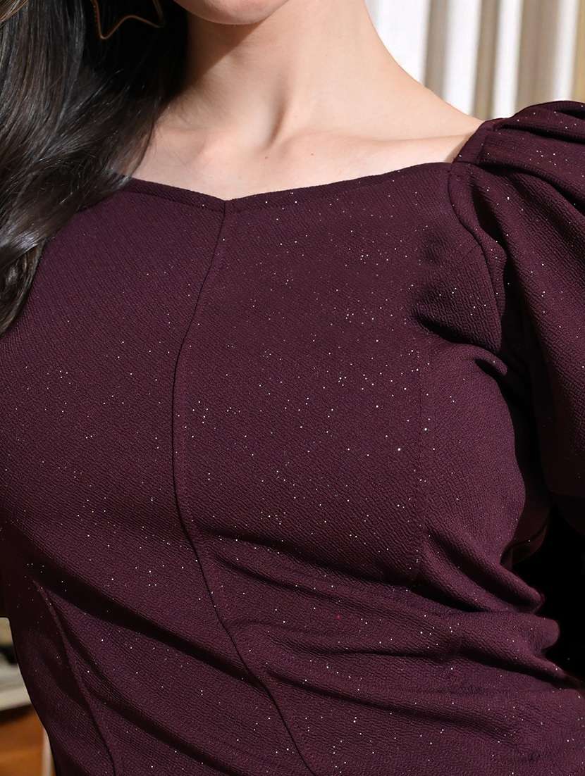 Women Self Design Puff Sleeves Regular Top - 22702797 -  Standard Image - 1