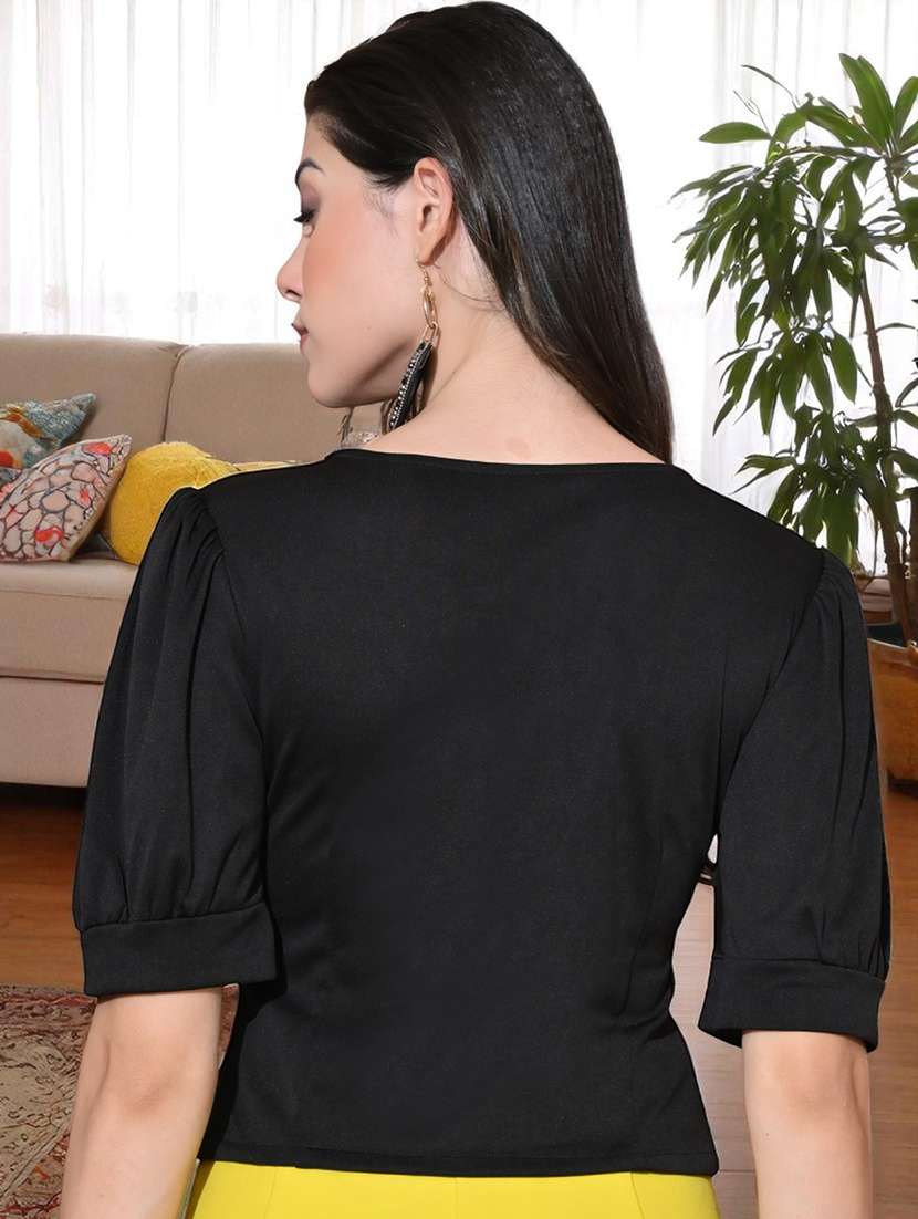 Women Embellished Puff Sleeves Regular Top - 22702802 -  Standard Image - 4