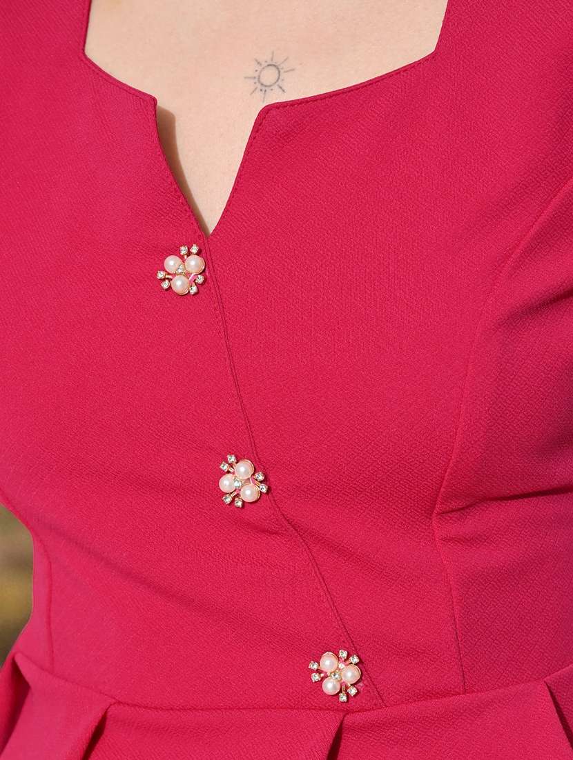 Women Embellished Puff Sleeves Regular Top - 22702808 -  Standard Image - 1