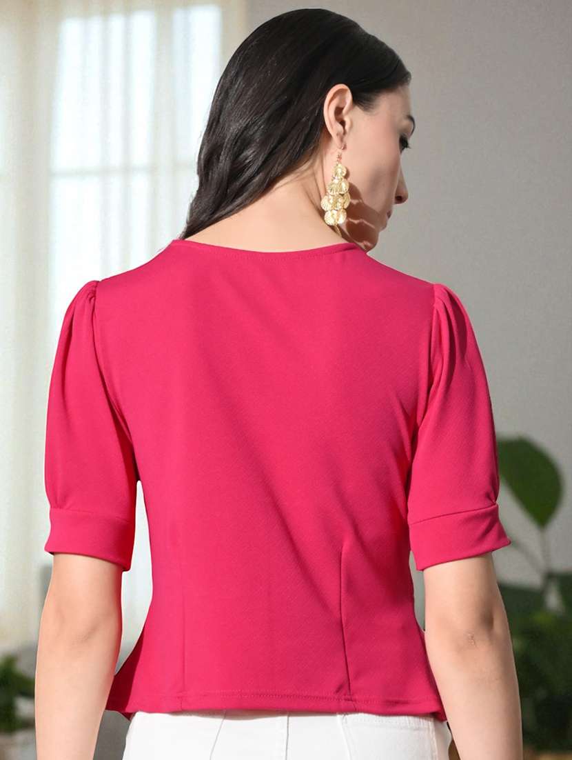 Women Embellished Puff Sleeves Regular Top - 22702808 -  Standard Image - 4