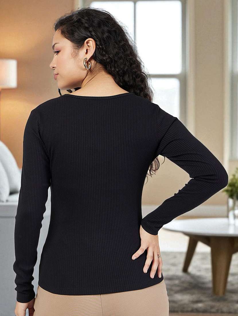 Women Solid Long Sleeves Regular Top - 22702819 -  Standard Image - 4