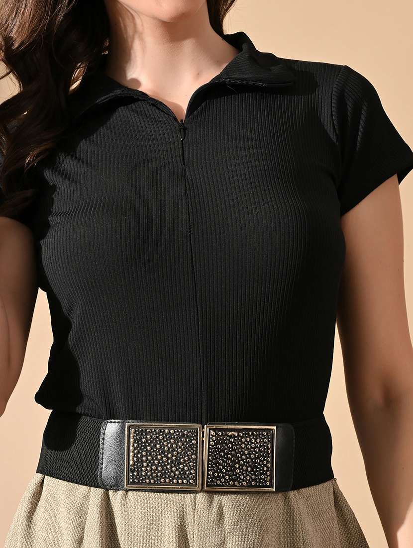 Women Solid Short Sleeves Regular Top - 22702835 -  Standard Image - 1