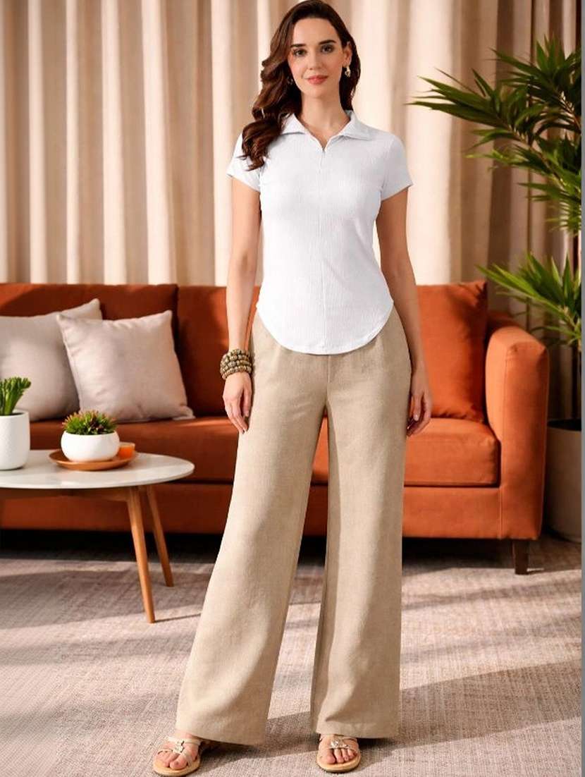 Women Solid Short Sleeves Regular Top - 22702837 -  Standard Image - 4