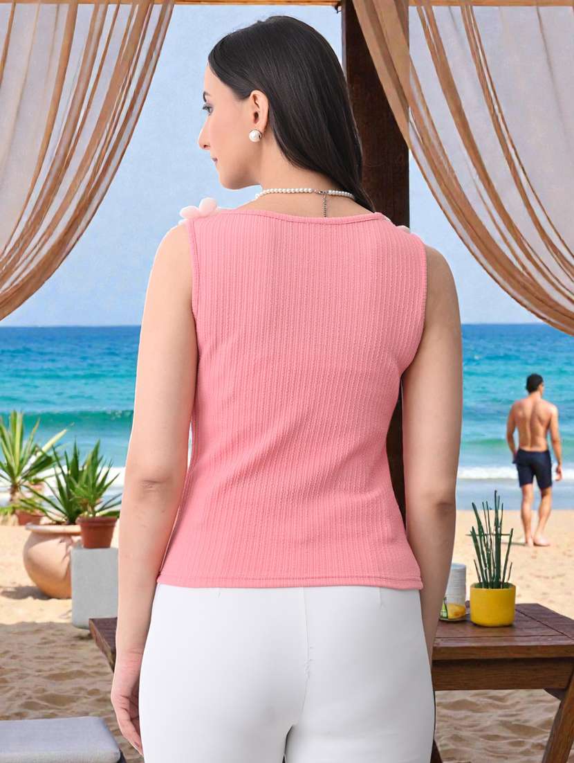 Women Applique Detailed Sleeveless Regular Top - 22702848 -  Standard Image - 4