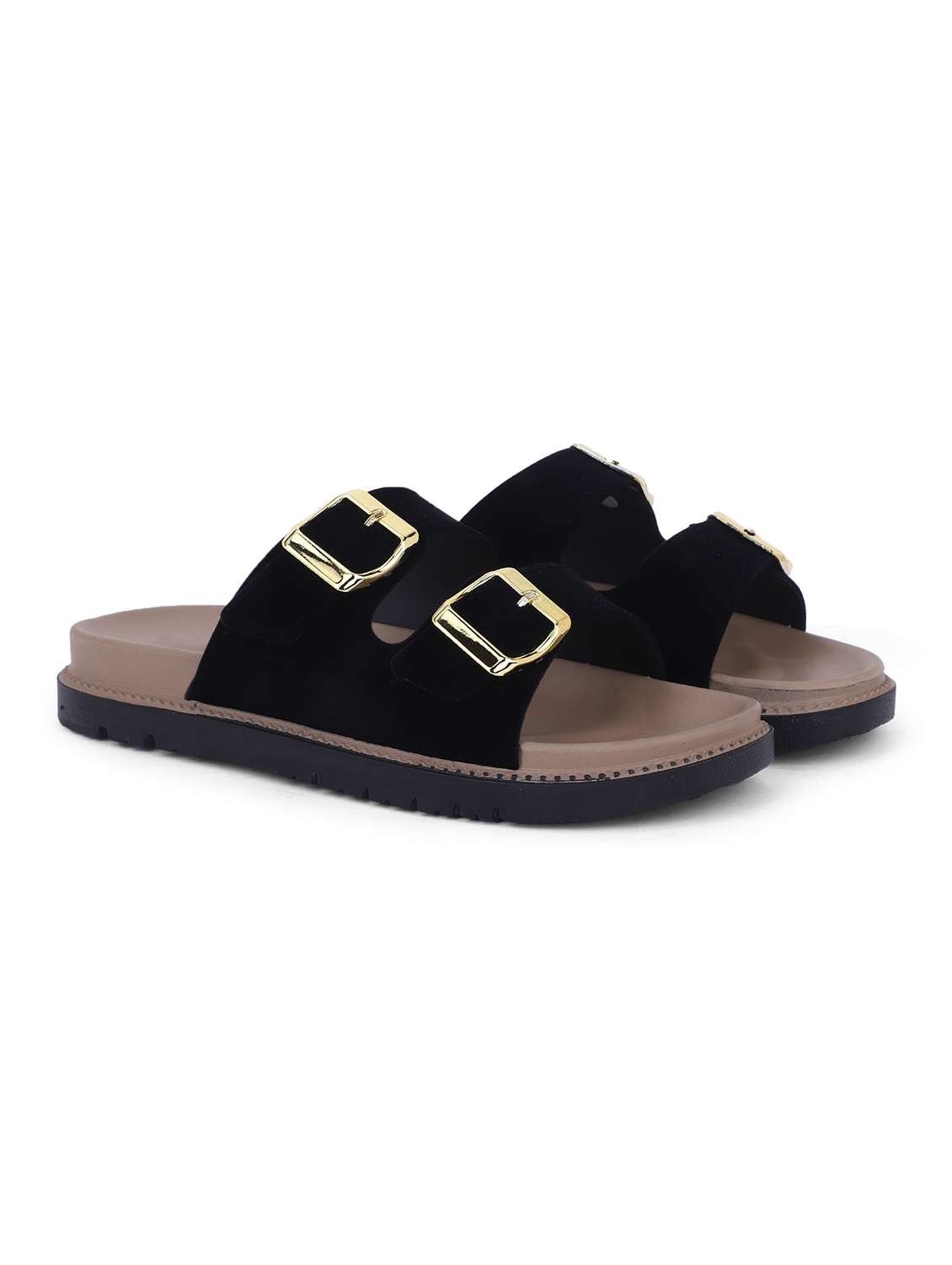 Women Solid Slip On Slides - 22702962 -  Standard Image - 1