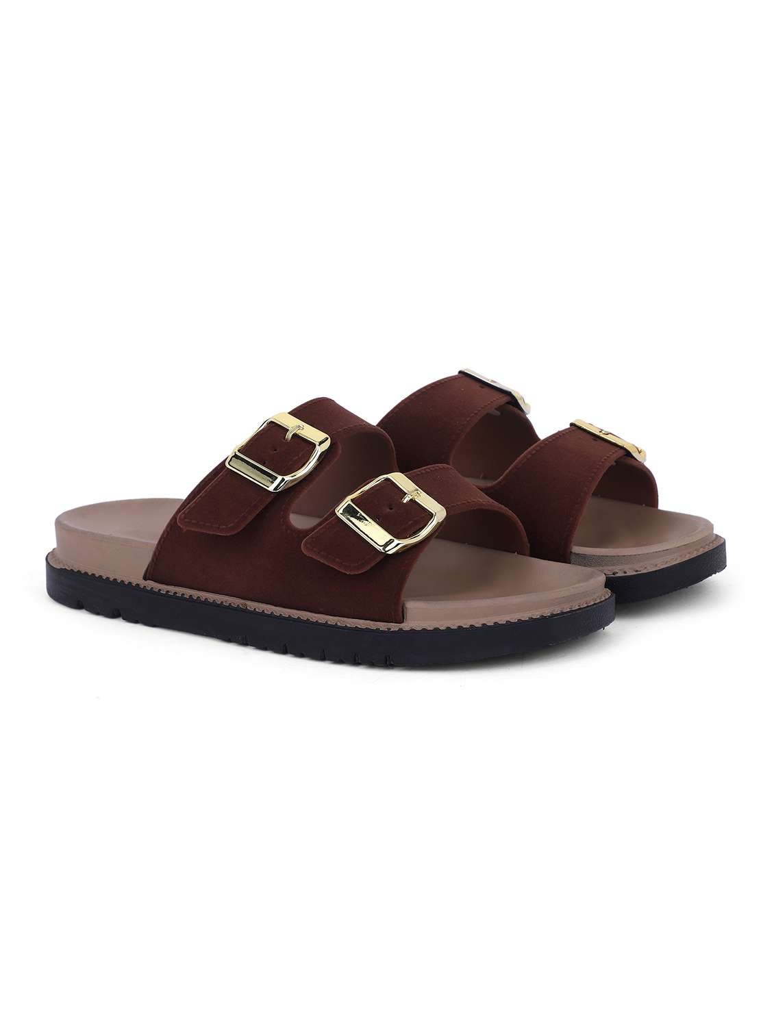 Women Solid Slip On Slides - 22702963 -  Standard Image - 1