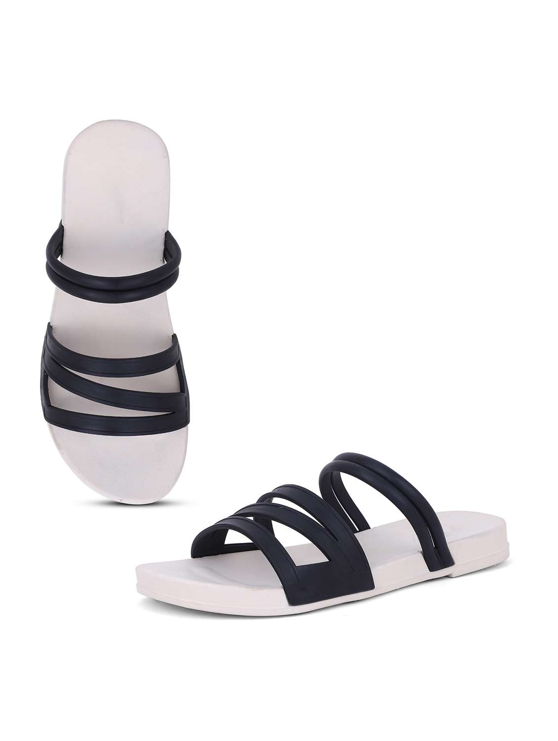 Women Solid Slip On Slides - 22702978 -  Standard Image - 1
