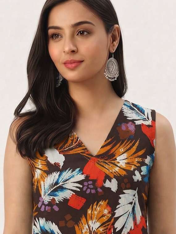 Women Printed Sleeveless A-line Dress - 22703032 -  Standard Image - 1
