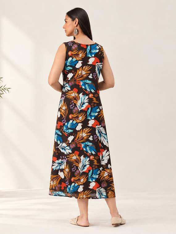 Women Printed Sleeveless A-line Dress - 22703032 -  Standard Image - 4