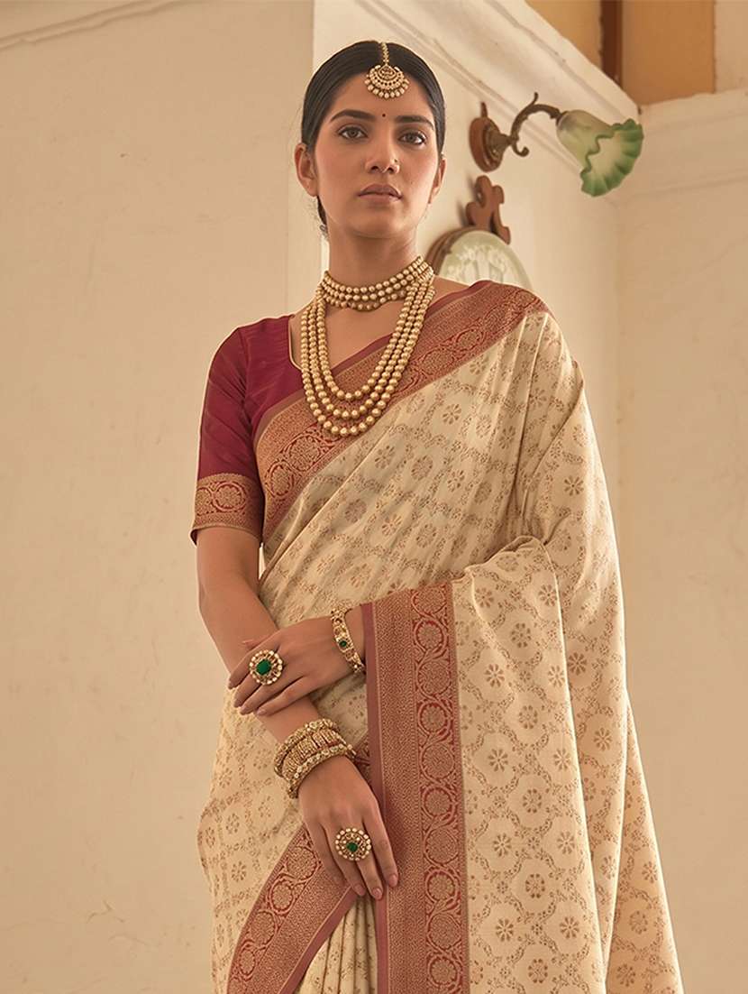 Women Self Design Banarasi Saree With Blouse - 22703329 -  Standard Image - 1