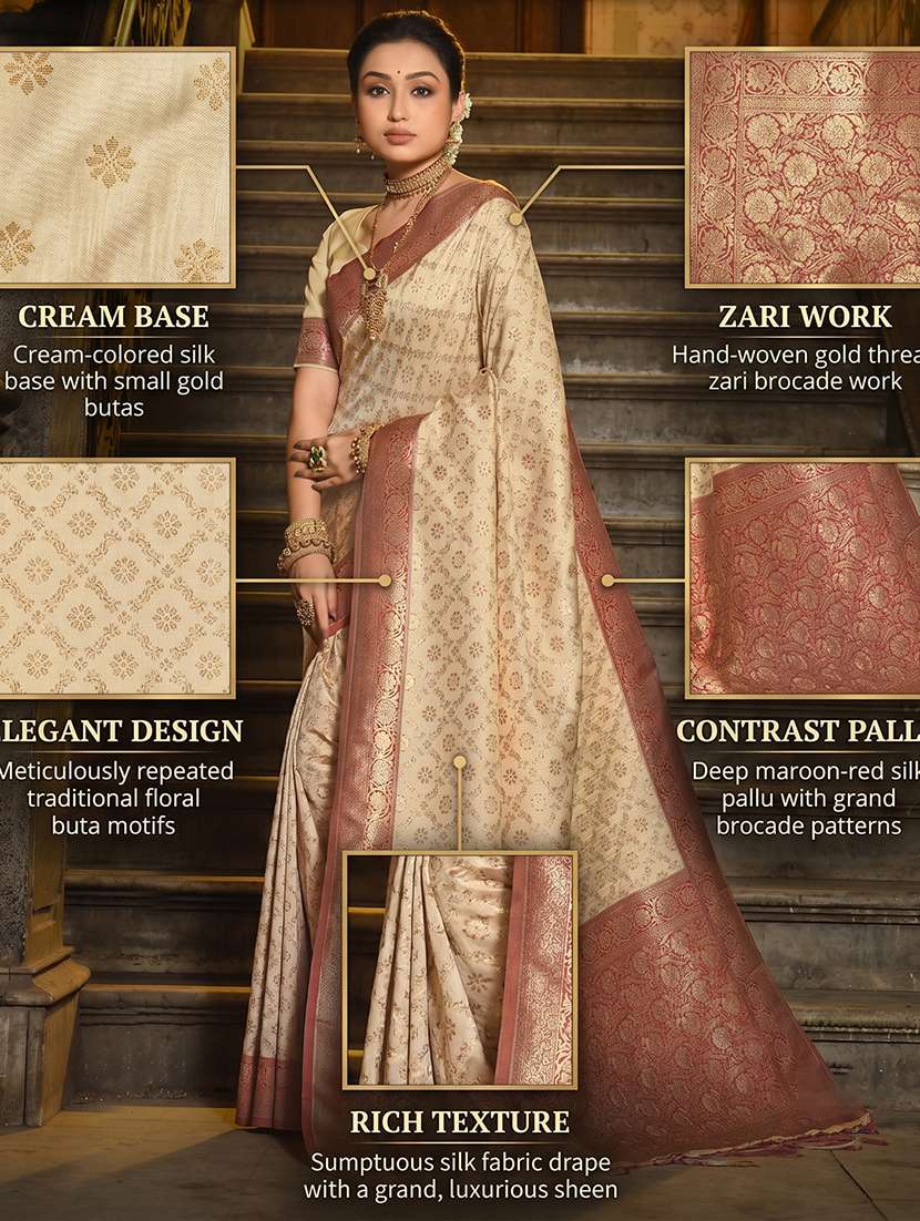 Women Self Design Banarasi Saree With Blouse - 22703335 -  Standard Image - 4