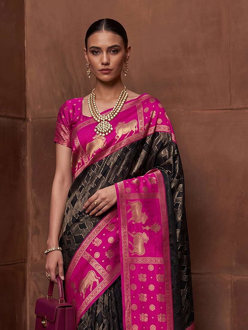 Women Self Design Banarasi Saree With Blouse - 22703342 -  Standard Image - 1
