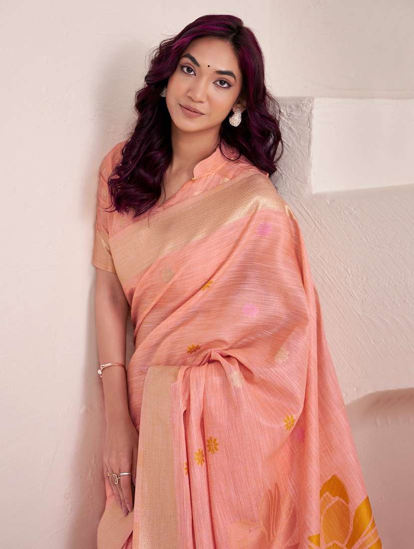 Women Self Design Handloom Saree With Blouse - 22703371 -  Standard Image - 1