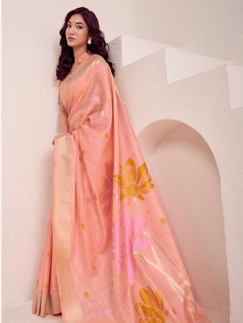 Women Self Design Handloom Saree With Blouse - 22703371 -  Standard Image - 4