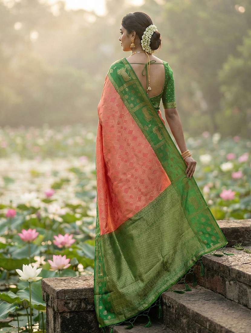Women Self Design Banarasi Saree With Blouse - 22703374 -  Standard Image - 1