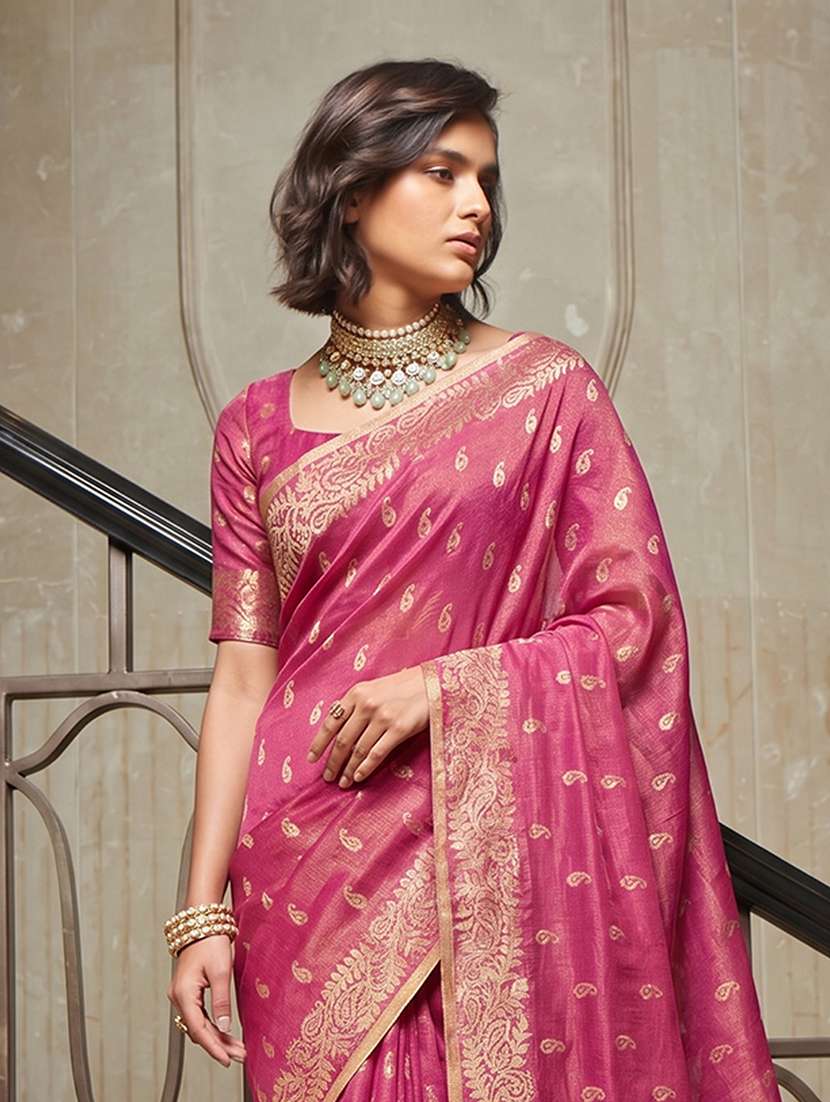 Women Self Design Banarasi Saree With Blouse - 22703441 -  Standard Image - 1