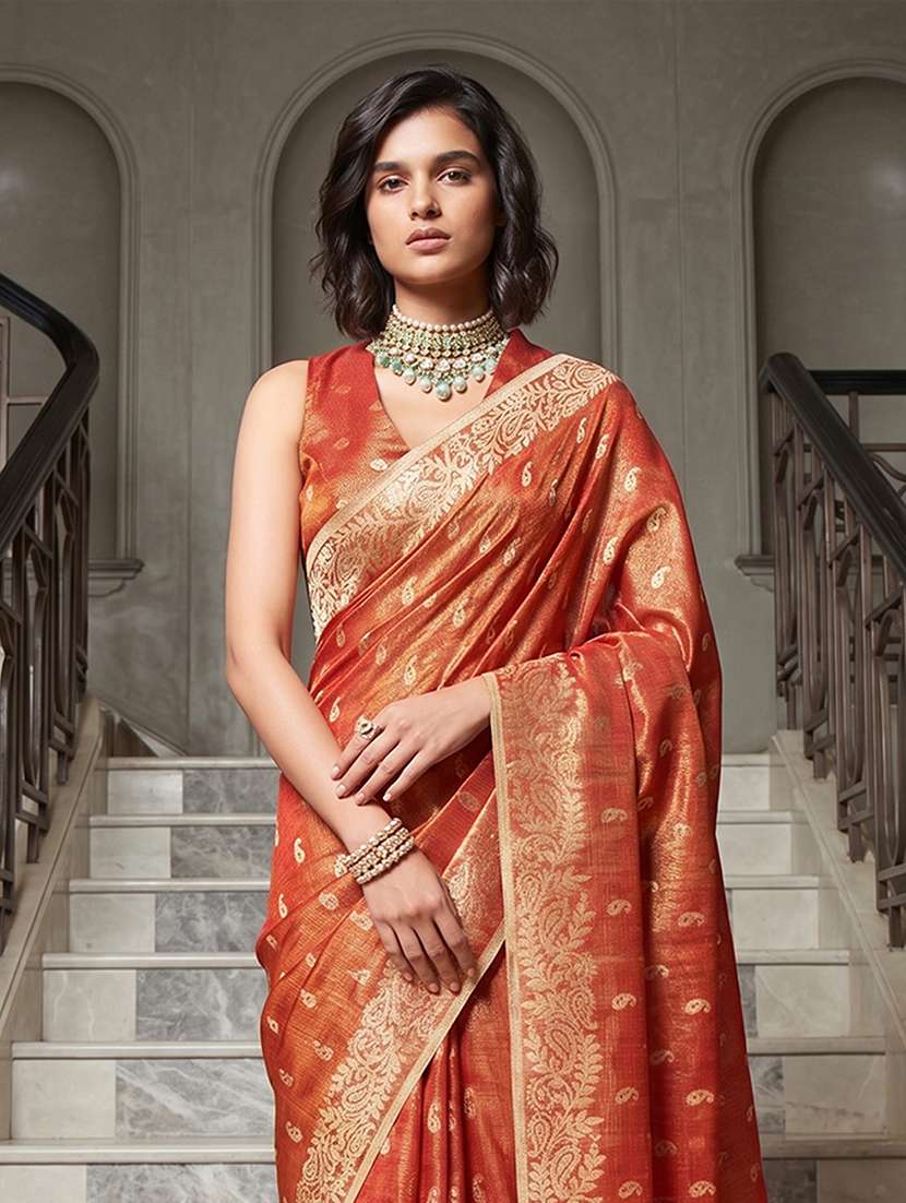 Women Self Design Banarasi Saree With Blouse - 22703444 -  Standard Image - 1