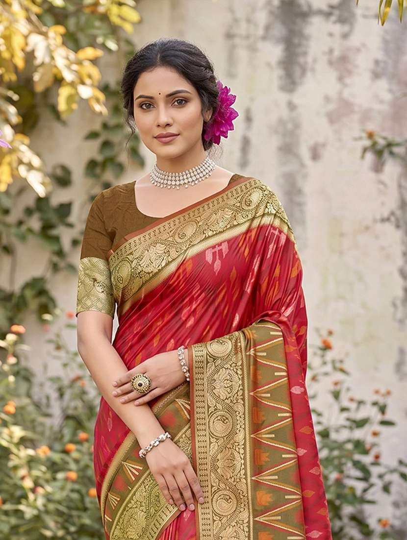 Women Self Design Pochampalli Saree With Blouse - 22703466 -  Standard Image - 1