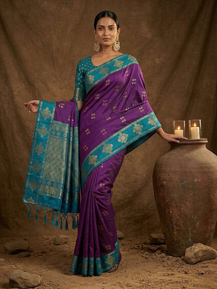 Women Self Design Banarasi Saree With Blouse - 22703485 -  Standard Image - 1