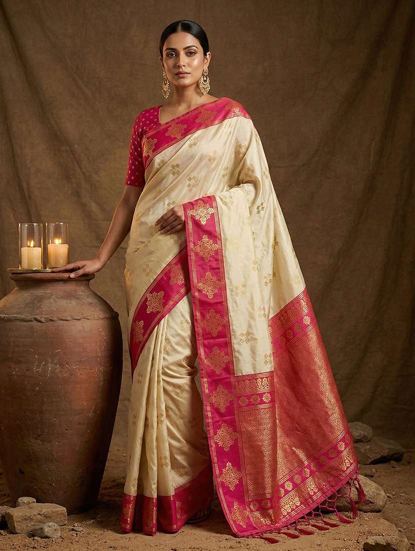 Women Self Design Banarasi Saree With Blouse - 22703490 -  Standard Image - 1
