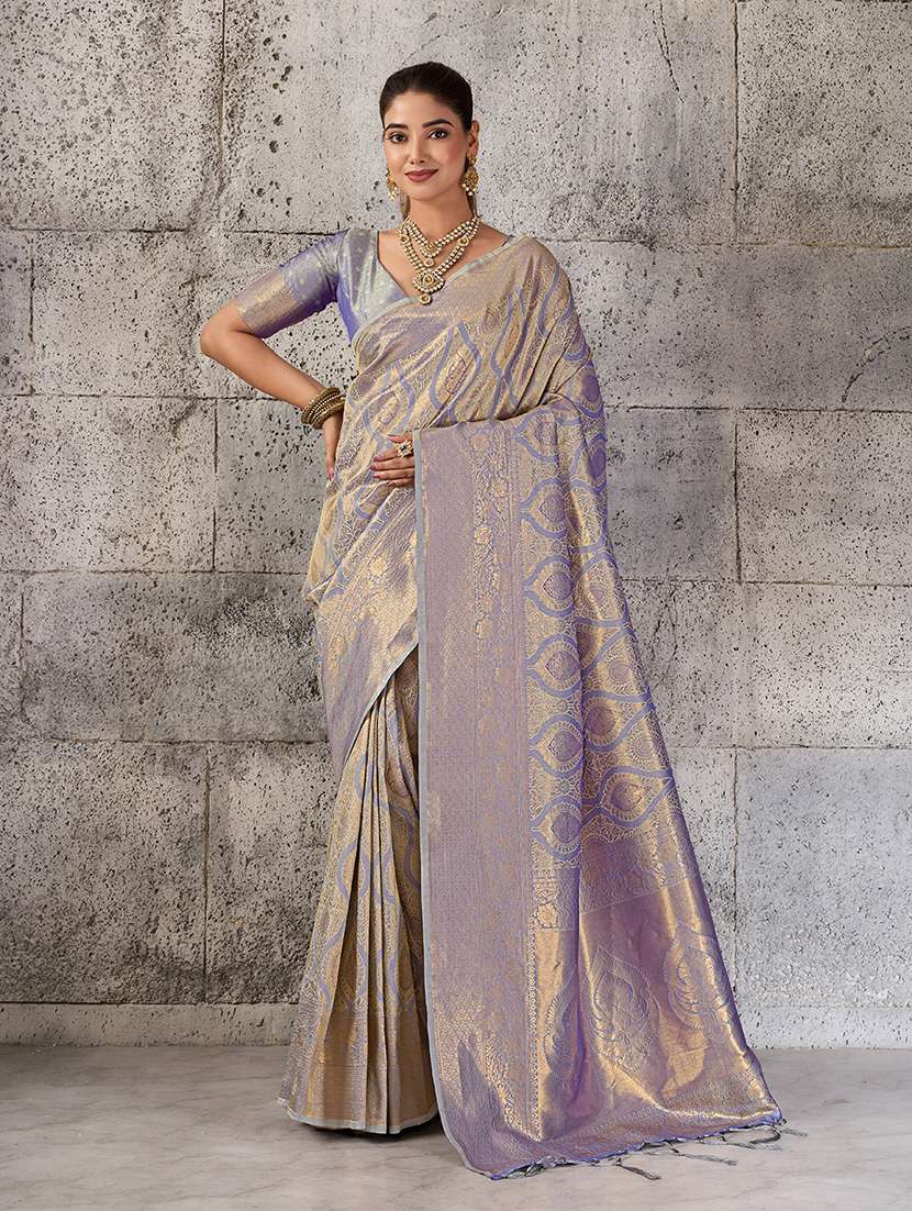 women self design banarasi saree with blouse