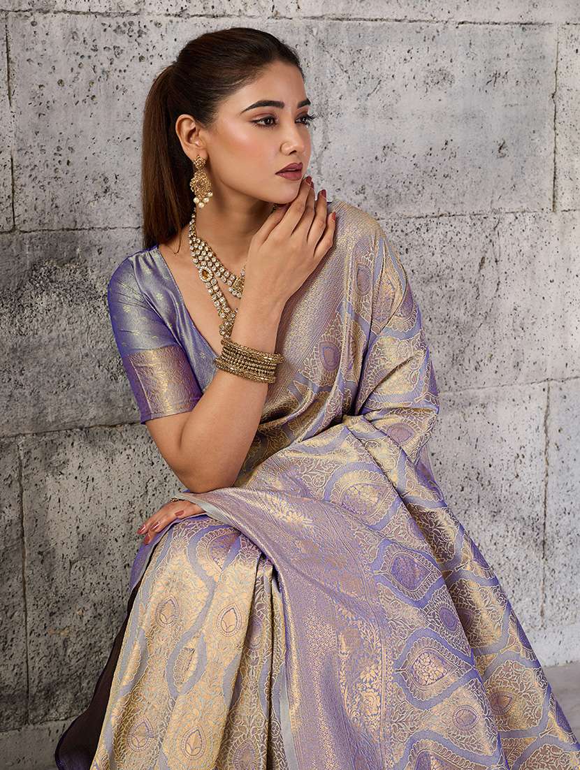 Women Self Design Banarasi Saree With Blouse - 22703501 -  Standard Image - 1
