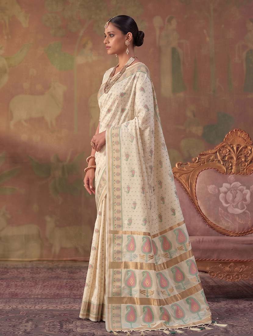 Women Self Design Bordered Saree With Blouse - 22703517 -  Standard Image - 1