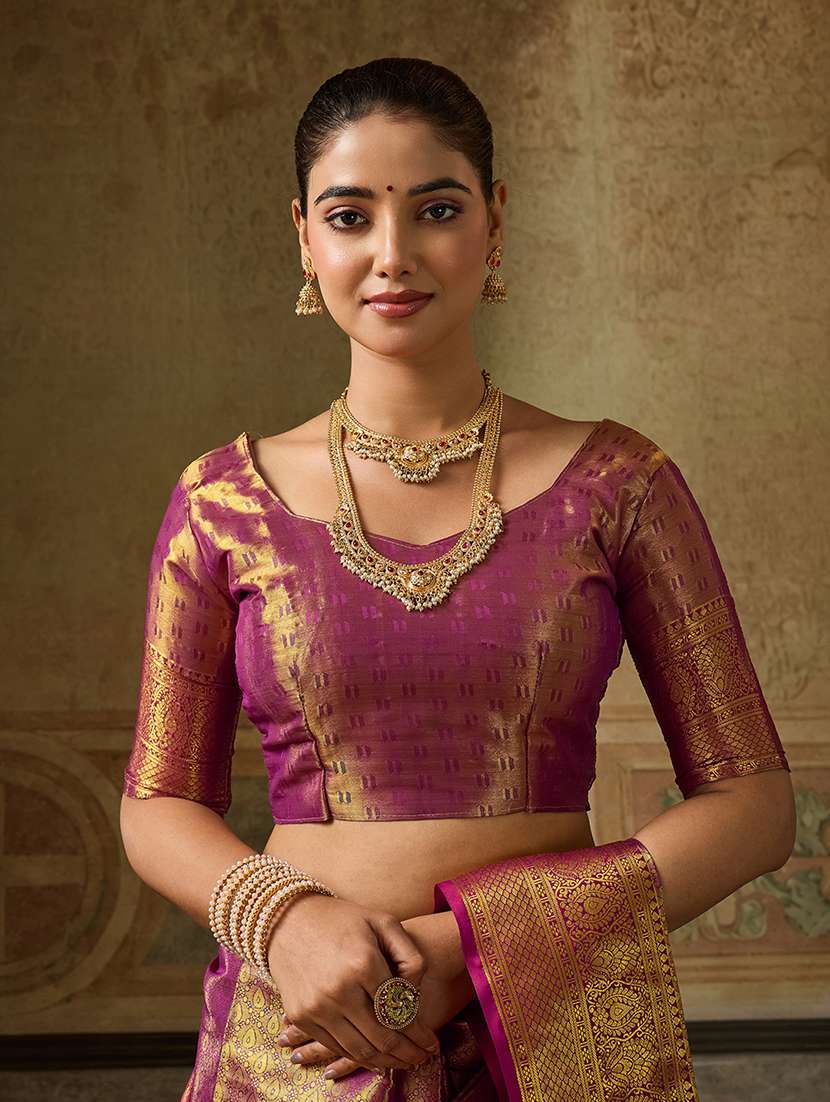 Women Self Design Banarasi Saree With Blouse - 22703554 -  Standard Image - 1