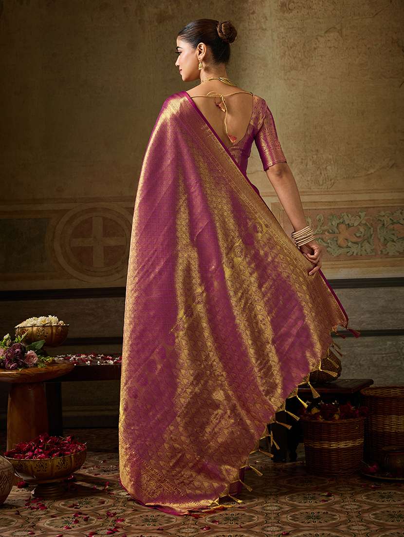 Women Self Design Banarasi Saree With Blouse - 22703554 -  Standard Image - 4