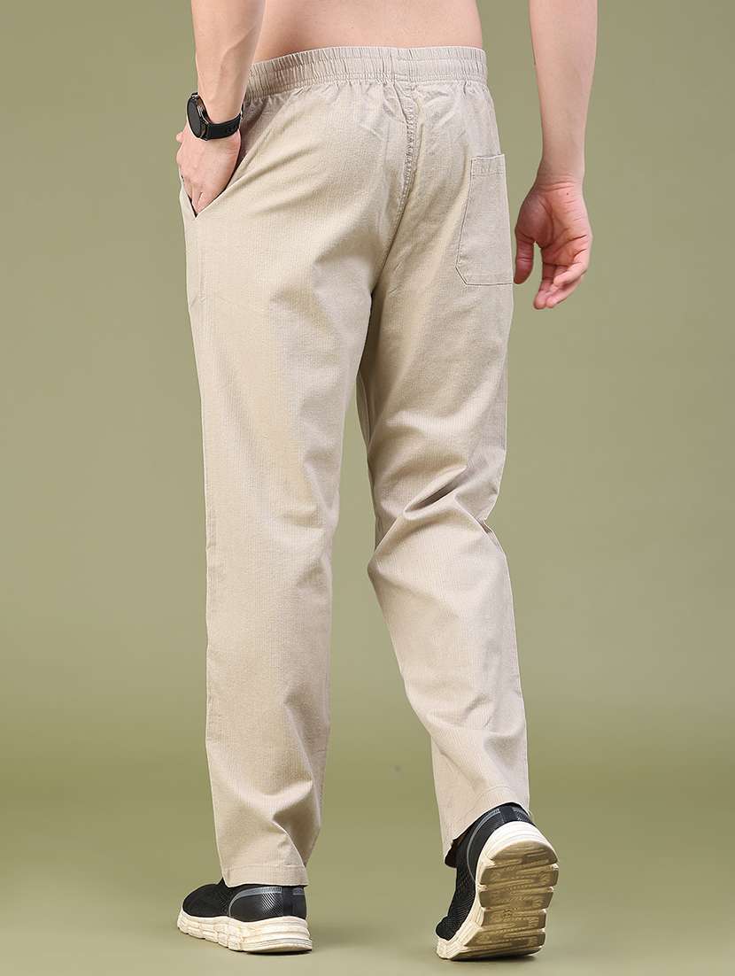 Men Solid Mid Rise Flat Front Casual Trouser - 22703868 -  Standard Image - 4