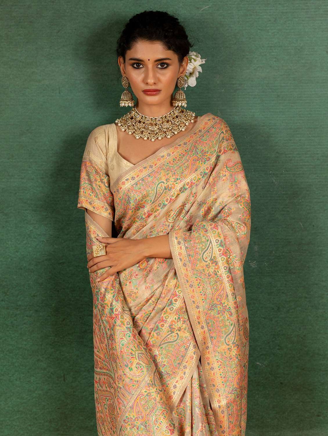 Women Self Design Handloom Saree With Blouse - 22704267 -  Standard Image - 1