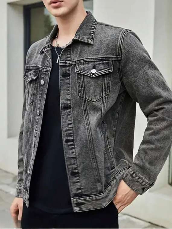 Men Washed Long Sleeve Denim Casual Jacket - 22704474 -  Standard Image - 1