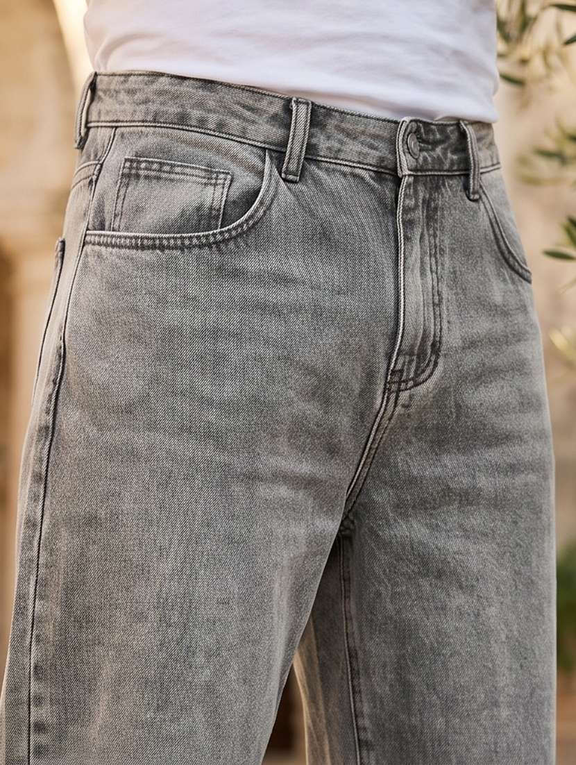 Men Washed Mid Rise Full Length Baggy Jeans - 22704762 -  Standard Image - 1