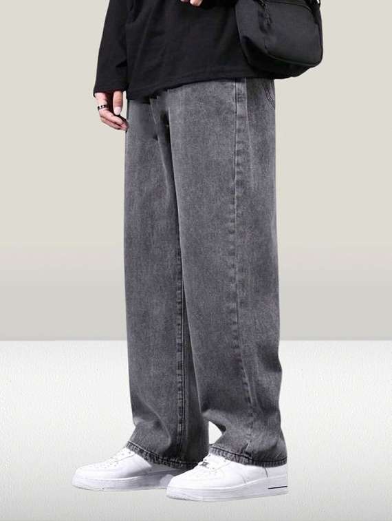 Men Washed Mid Rise Full Length Baggy Jeans - 22704797 -  Standard Image - 1