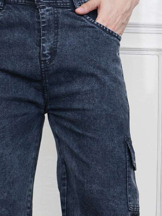 Men Washed Mid Rise Regular Fit Cargo - 22704835 -  Standard Image - 1