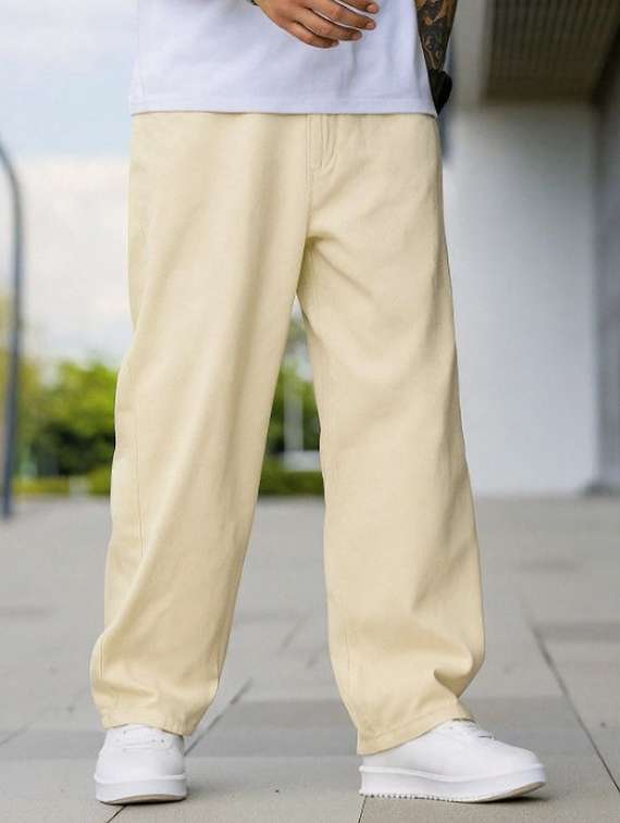 Men Plain Mid Rise Full Length Baggy Jeans - 22704843 -  Standard Image - 1