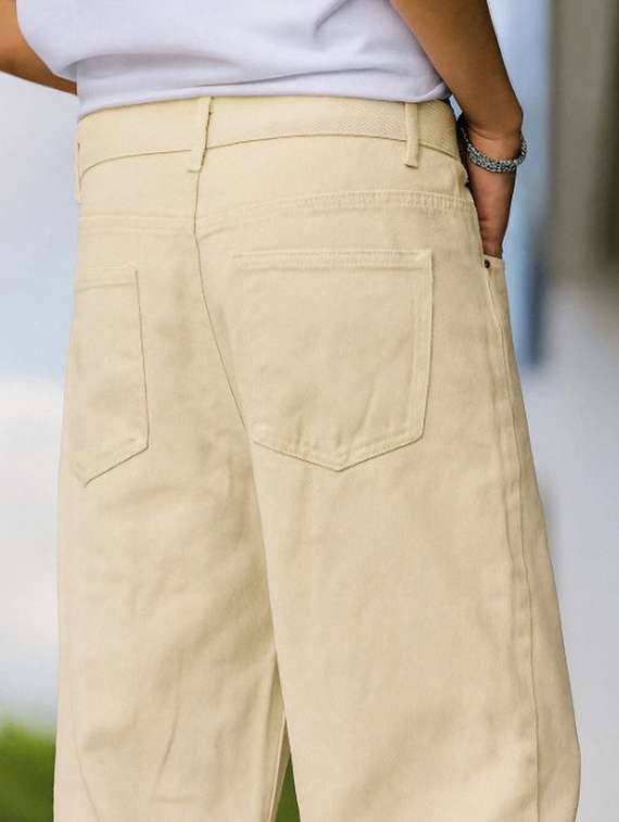 Men Plain Mid Rise Full Length Baggy Jeans - 22704843 -  Standard Image - 4