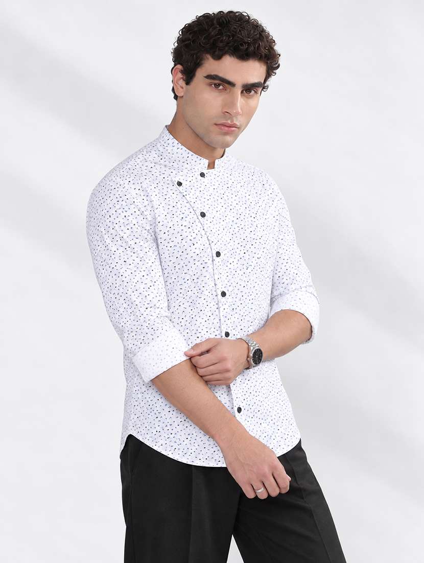 men printed long sleeves regular fit casual shirt