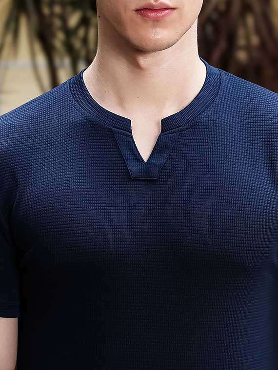 Men Solid Short Sleeves Slim Fit T-shirt - 22706010 -  Standard Image - 1
